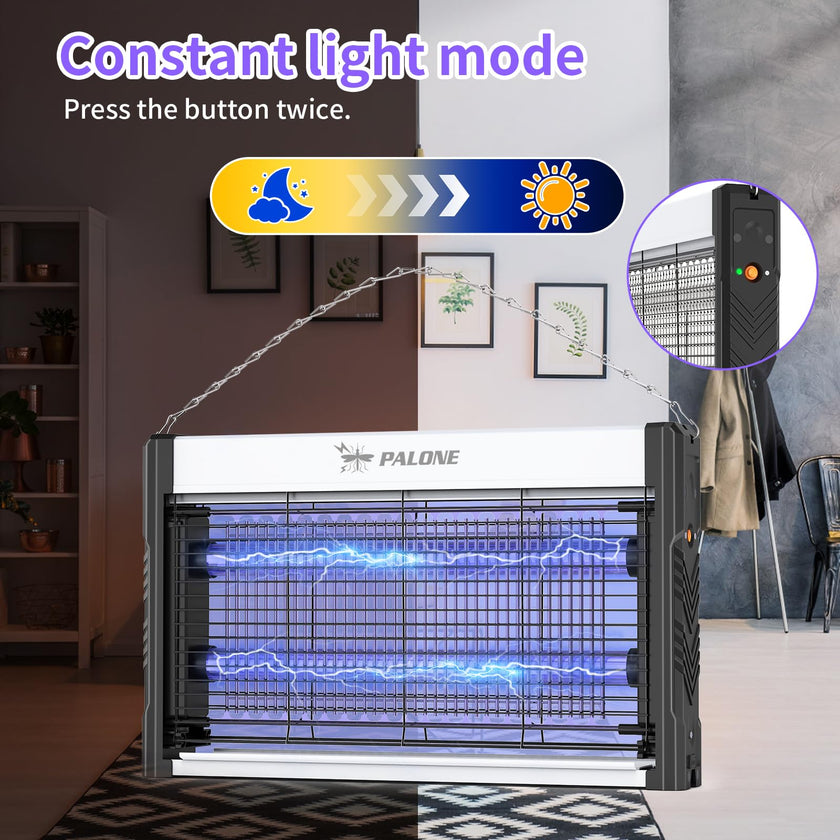 PALONE Solar Bug Zapper, 4000V Electric Bug Zapper with 8W Solar Panel, Rechargeable Bug Zapper with LED Light, Fly Zapper with Fireproof Waterproof, Indoor Outdoor Zapper for Kitchen,Camping,Patio 🍁 All In One Marketplace Canada