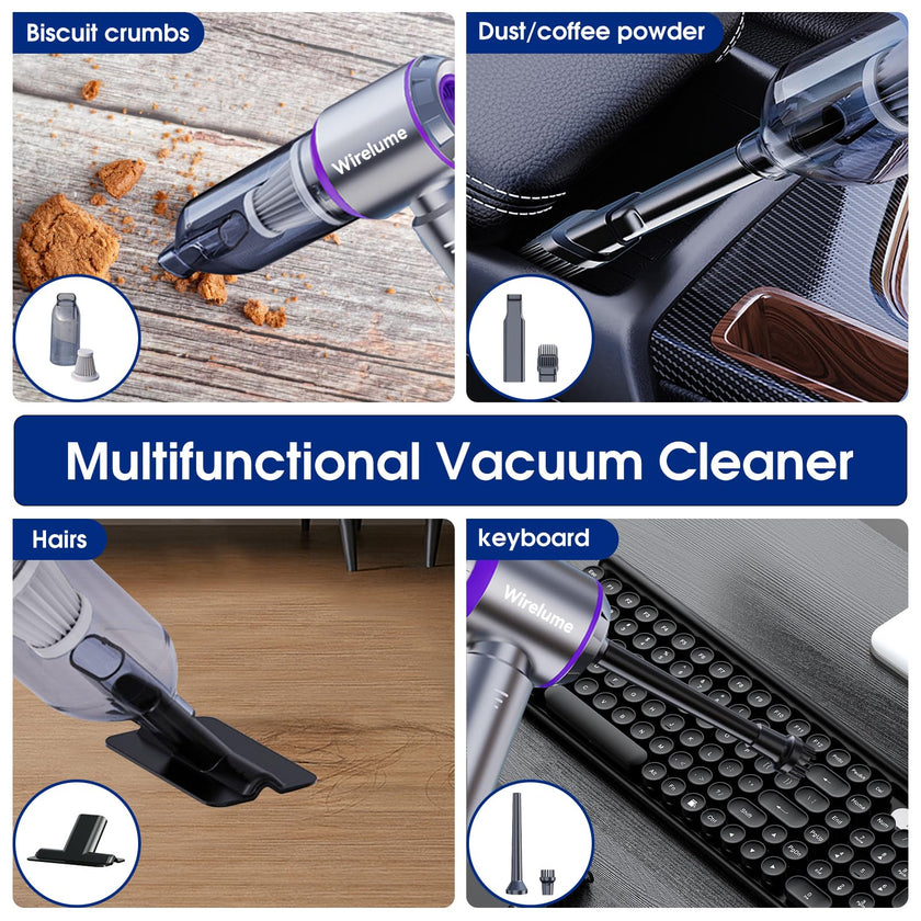 Handheld Car Vacuum Cleaner Cordless Powerful 22000Pa Strong Cyclonic Suction Blowing Brushless Motor Mini Portable Rechargeable Lightweight Hand Held for Pet Hair Vehicle Home Office Purple 🍁 All In One Marketplace Canada
