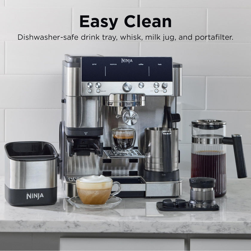 Ninja Espresso Machine, Luxe Café Premier Series, Drip Coffee Maker and Rapid Cold Brew, Integrated Grinder, Assisted Tamper, Hands-Free Frother, ES601C (Canadian Version) 🍁 All In One Marketplace Canada