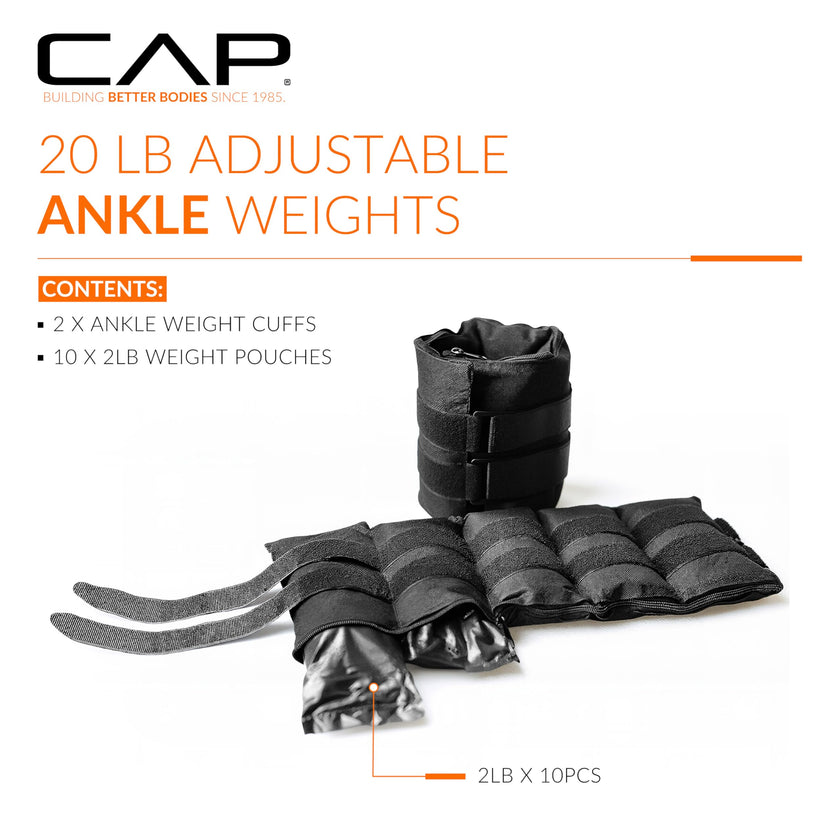 CAP Barbell 20 lb Adjustable Ankle Weights – Pair 🍁 All In One Marketplace Canada