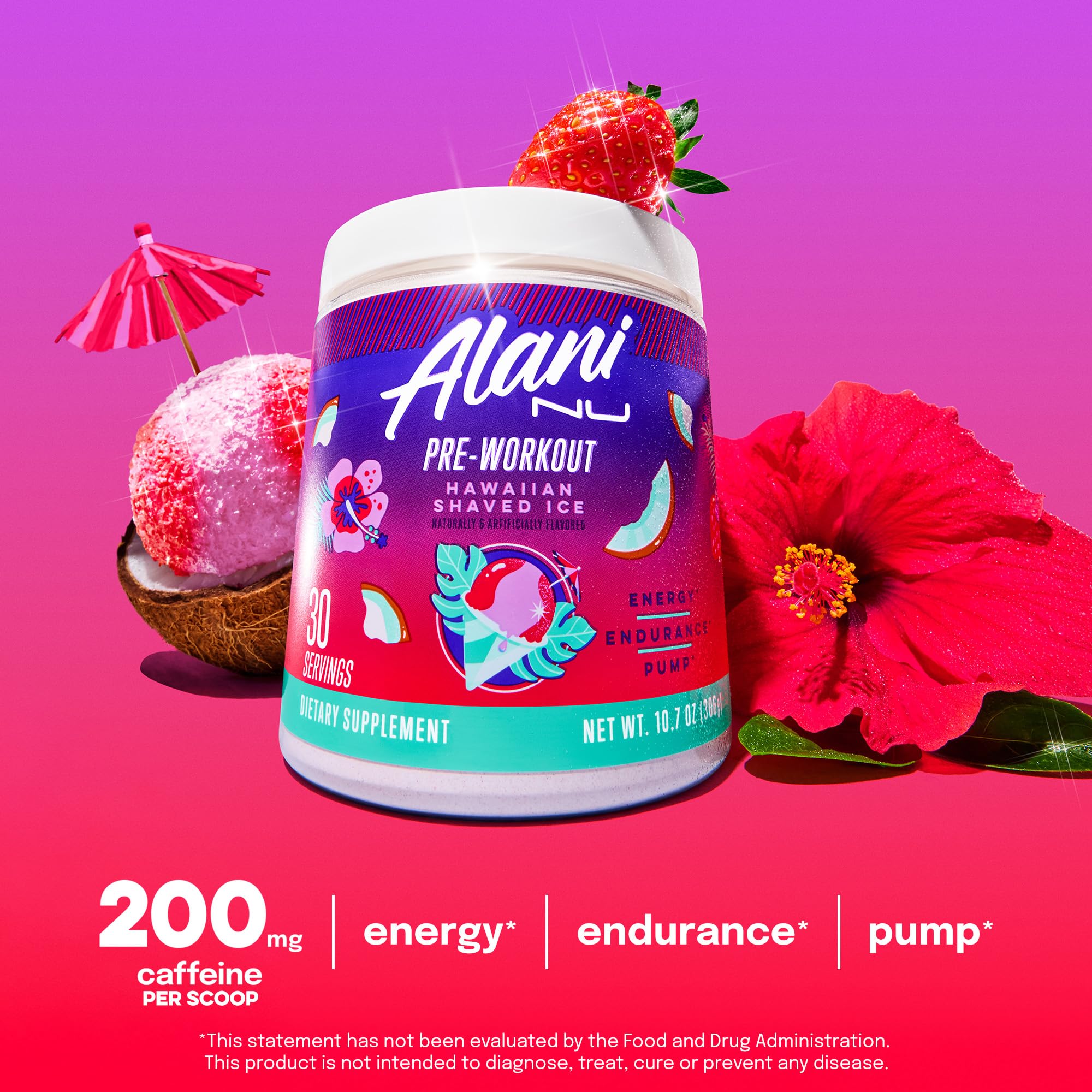 Alani Nu Pre-Workout Supplement Powder for Energy, Endurance, and Pump, Hawaiian Shaved Ice, 30 Servings (Packaging May Vary) 🍁 All In One Marketplace Canada