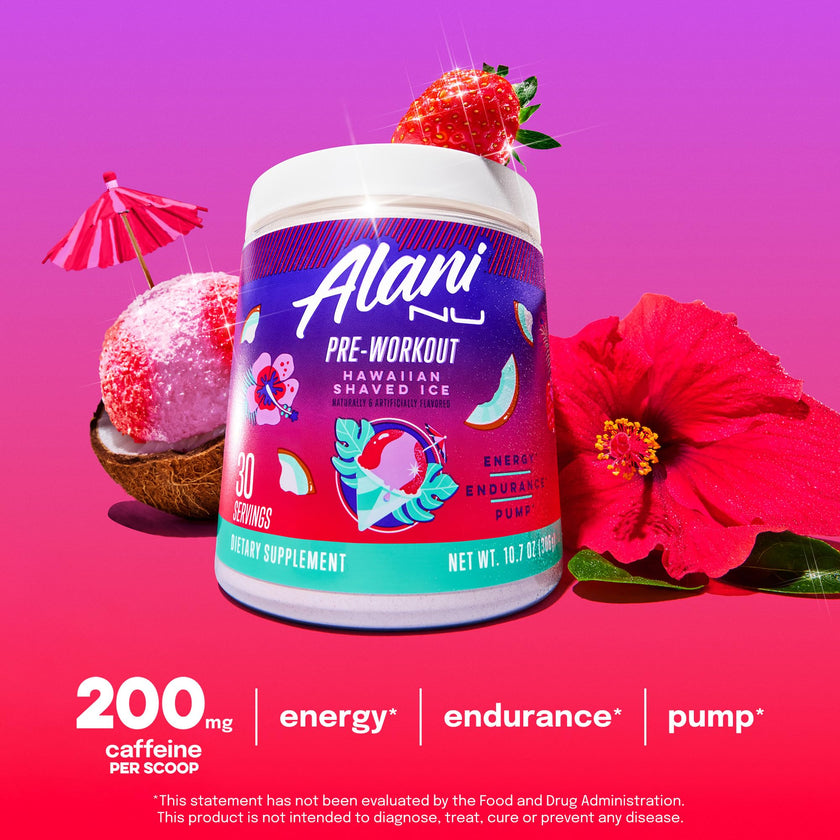 Alani Nu Pre-Workout Supplement Powder for Energy, Endurance, and Pump, Hawaiian Shaved Ice, 30 Servings (Packaging May Vary) 🍁 All In One Marketplace Canada