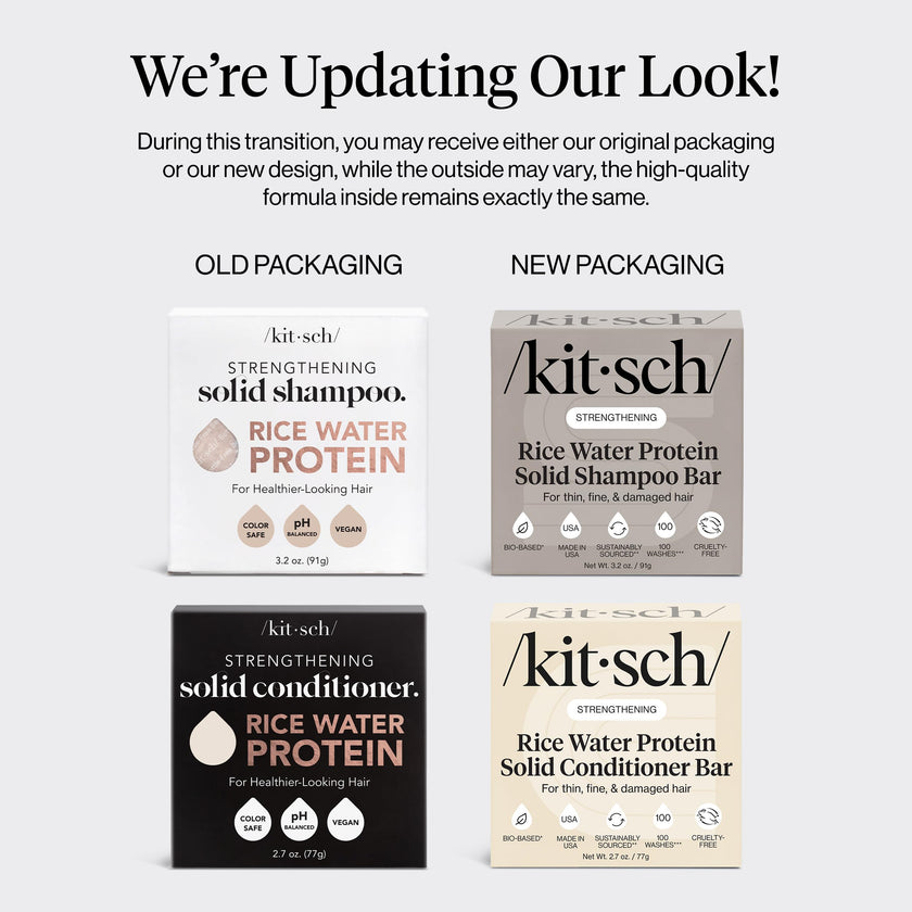 Kitsch Rice Water Protein Solid Shampoo and Conditioner Set for Hair Growth – Strengthening Hair Care Duo w/Rice Protein & Vitamins for Damage Repair – Paraben, Sulfate & Silicone Free – 2 Pack 🍁 All In One Marketplace Canada