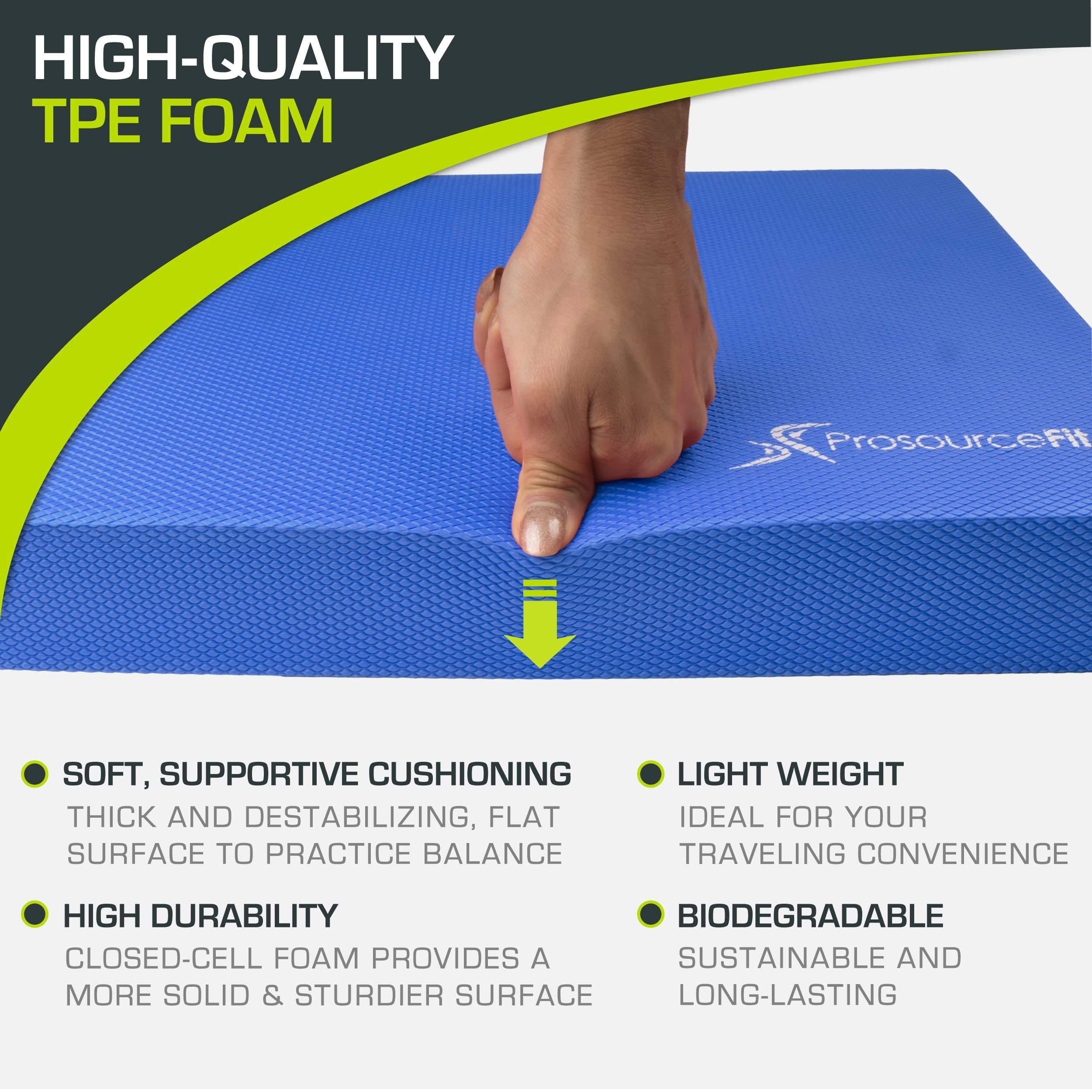 ProsourceFit Exercise Balance Pad – Non-Slip Cushioned Foam Mat & Knee Pad for Fitness and Stability Training, Yoga, Physical Therapy 15.5”x12.75” 🍁 All In One Marketplace Canada