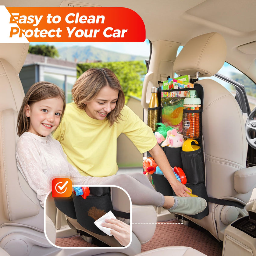SURDOCA Backseat Car Organizer,4th Gen Back Seat Protector with 11 Inch Tablet Holder, 8 Pockets,Car Storage Accessories Back Seat Organizer for Kids 🍁 All In One Marketplace Canada