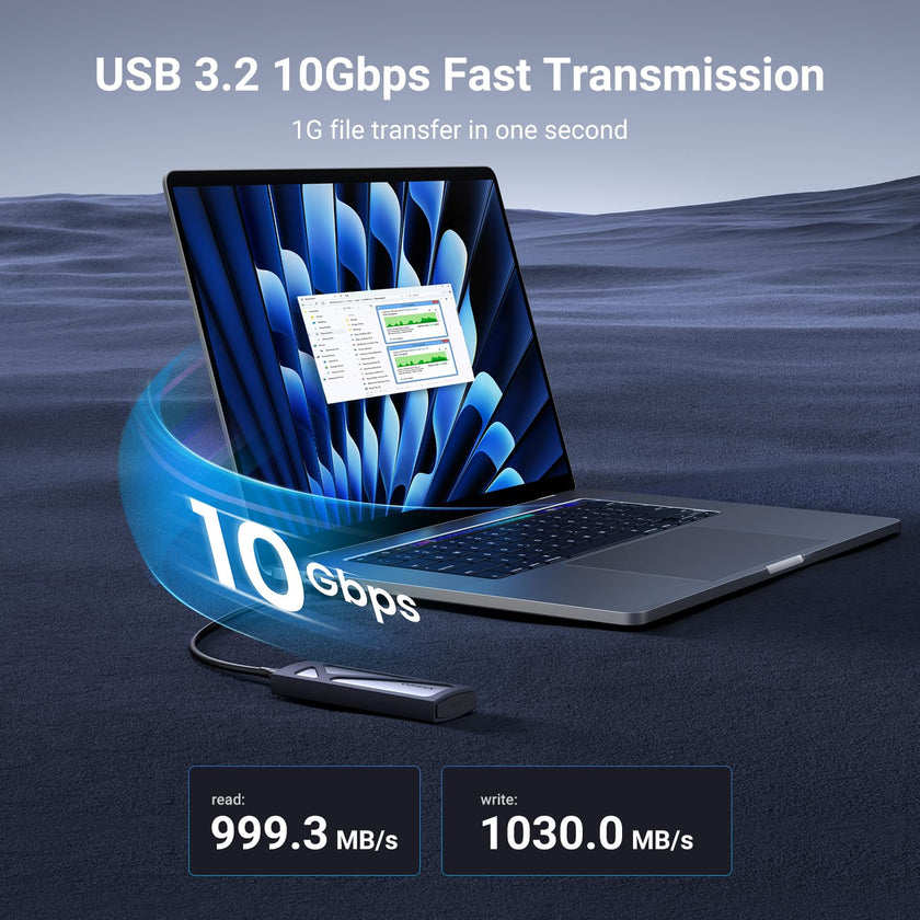 UGREEN M.2 NVMe Enclosure, USB 3.2 Gen2 10Gbps Case for NVMe PCIe M-Key(M+B Key), External SSD Adapter Support UASP Trim for 2280 2260 2242 2230 with 2 Cables, Aluminum Shell Heatsink 🍁 All In One Marketplace Canada