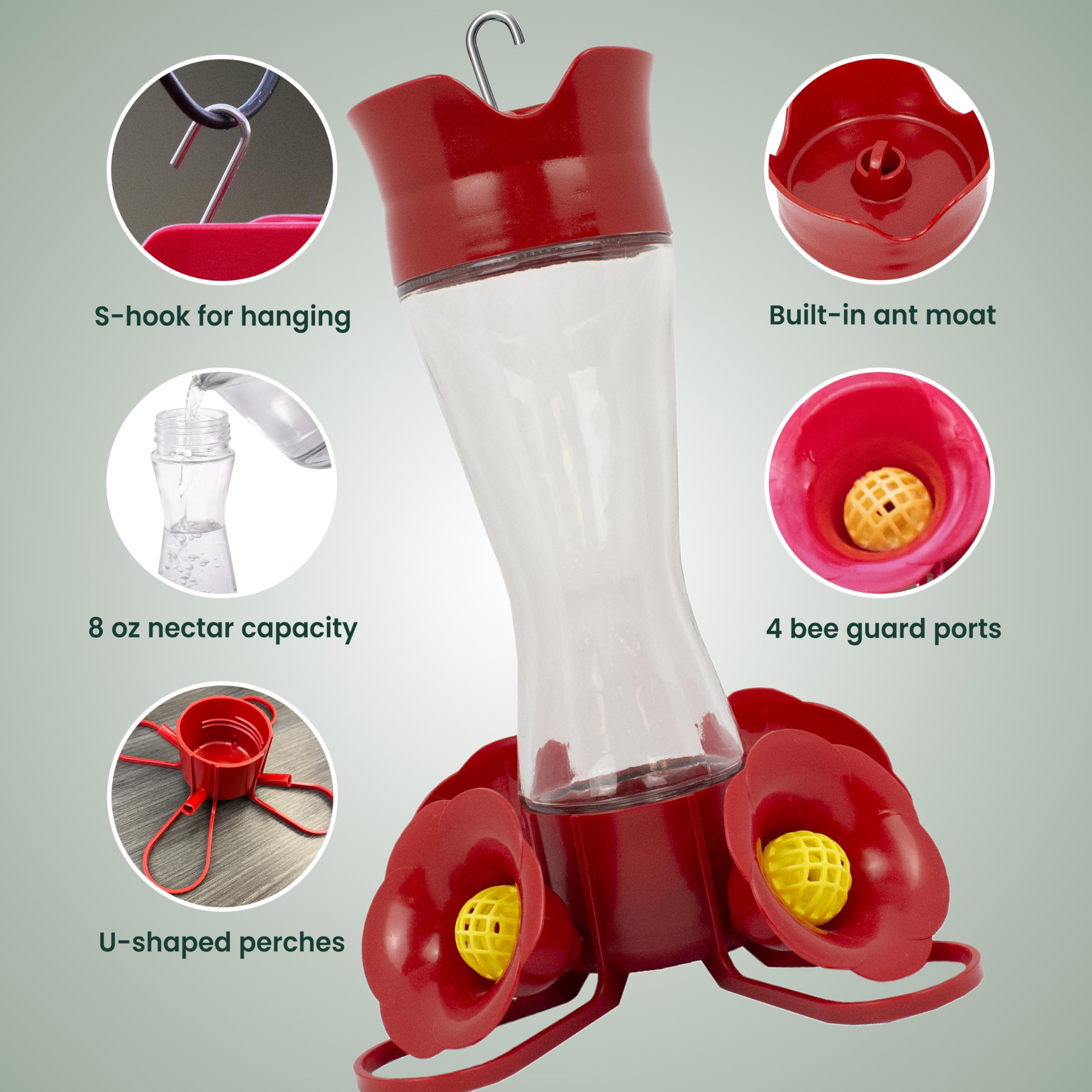 Perky-Pet 203CPBN Outdoor Pinch Waist Glass Garden Décor Hummingbird Feeder 🍁 All In One Marketplace Canada
