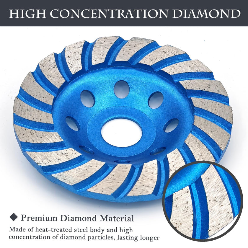SWIGRANCE 2Pcs Diamond Concrete Grinding Cup Wheels 115mm 4-1/2