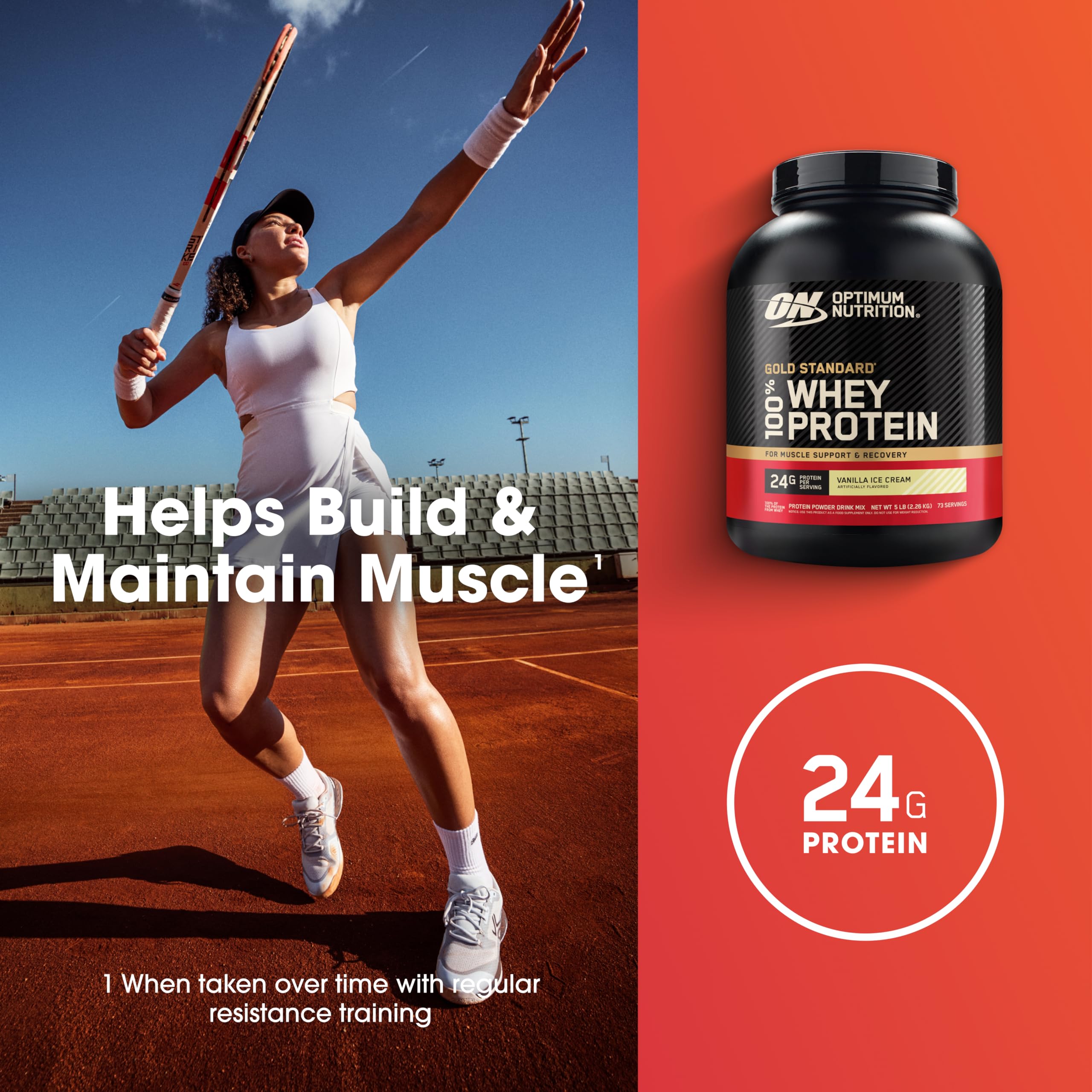 Optimum Nutrition Gold Standard 100% Whey Protein Powder, 2.270g - Vanilla Ice Cream - 73 servings (packaging may vary) 🍁 All In One Marketplace Canada