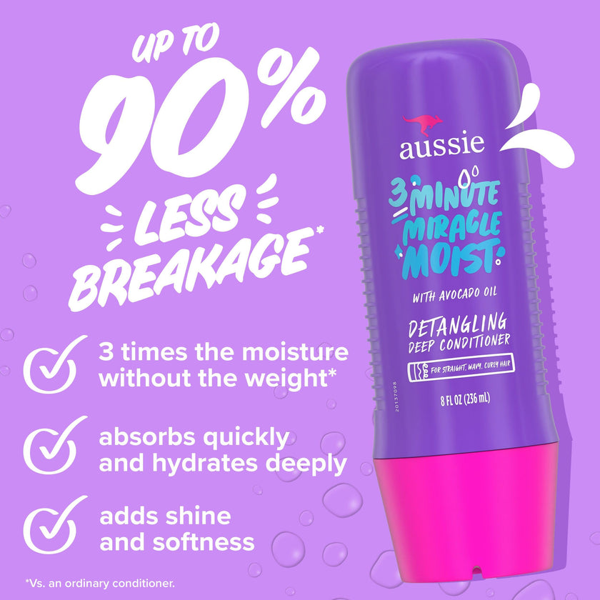Aussie Total Miracle 3-Piece Set: Shampoo 778 mL, Conditioner 778 mL, 3 Minute Miracle Deep Conditioner Hair Treatment 236 mL, Infused with Apricot and Australian Macadamia Oil, 1.79 L Total 🍁 All In One Marketplace Canada