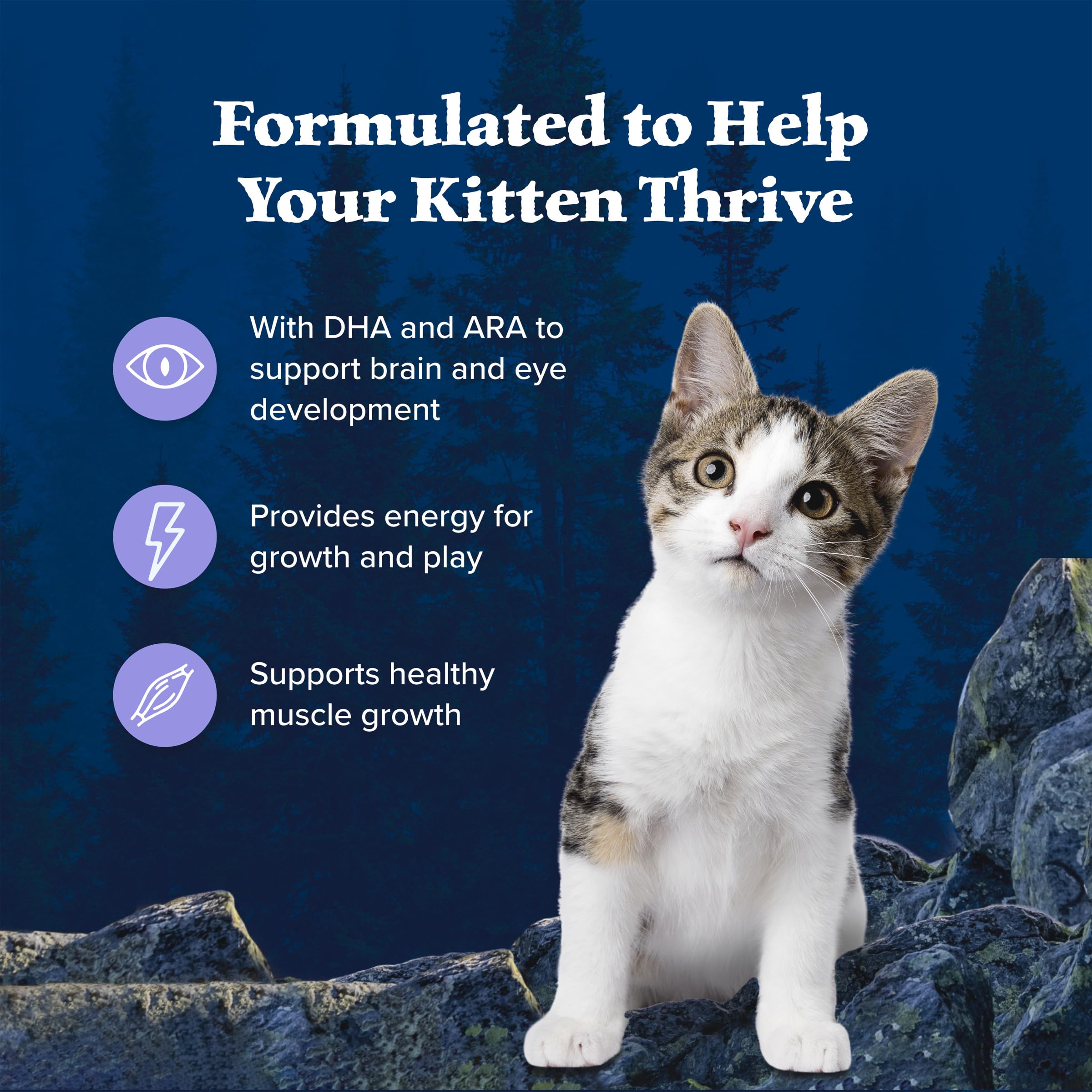 Blue Buffalo Wilderness with Chicken Natural High-Protein Grain-Free Dry Kitten Food, Real Chicken First, Antioxidant-Rich LifeSource Bits Support Immunity, DHA & ARA for Development, 2.2kg/5 lbs. 🍁 All In One Marketplace Canada