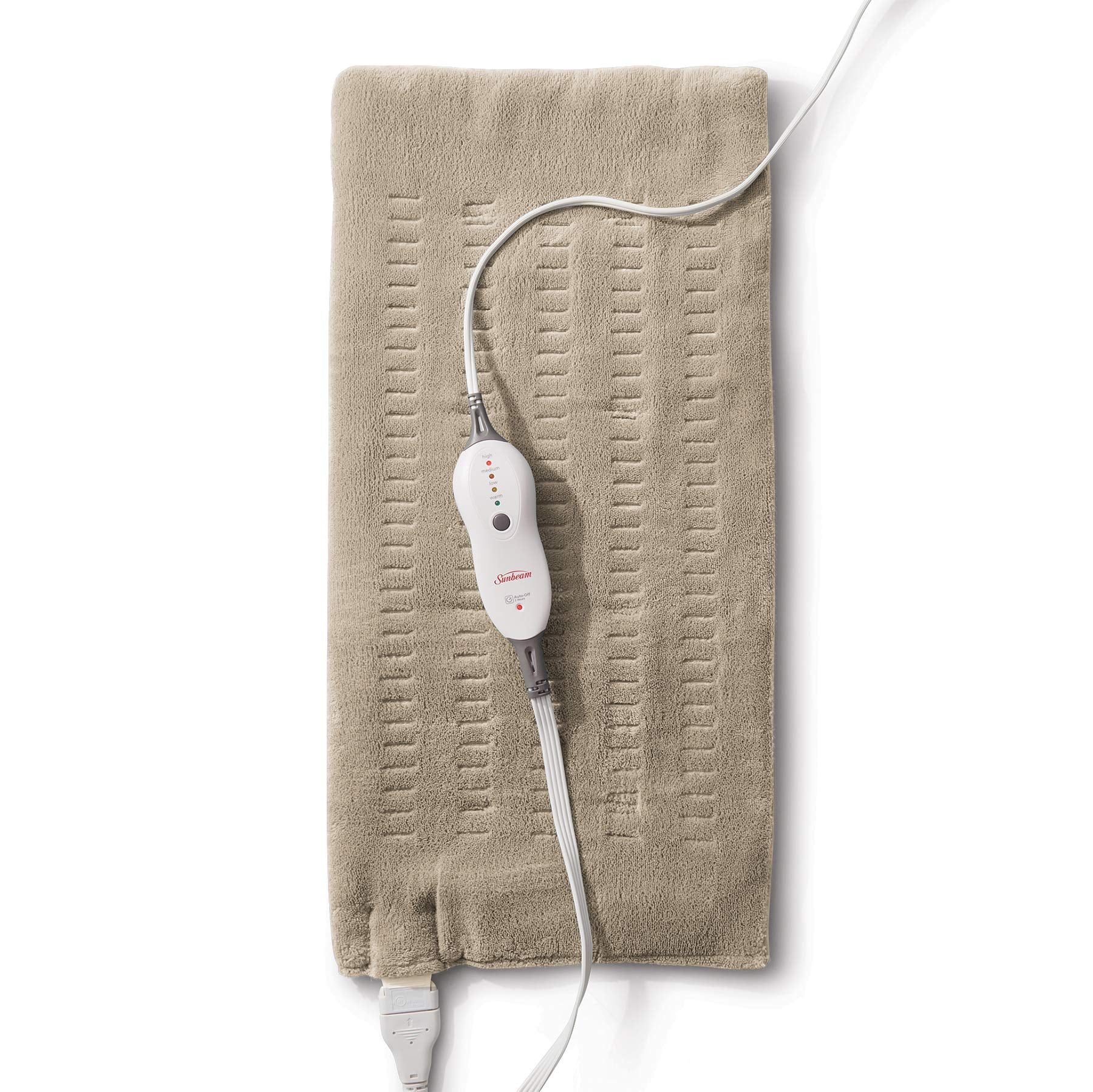 Sunbeam Premium King Size Heating Pad with Compact Storage - Moist Integrated Heating Pad for Pain Relief, 4 Heat Settings, 2 Hour Auto-Off, Beige 🍁 All In One Marketplace Canada