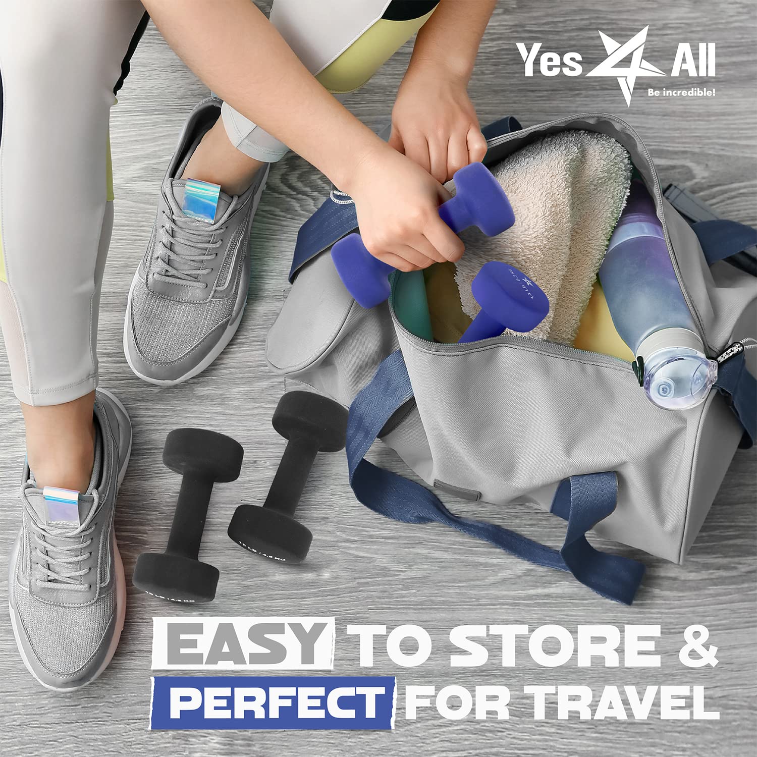 Yes4All Dumbbell Neoprene, poids et haltere, Weight Set, Hand Weights for Women, Dumbbells Pair, Free Weights (D. Blue - 6lbs) 🍁 All In One Marketplace Canada