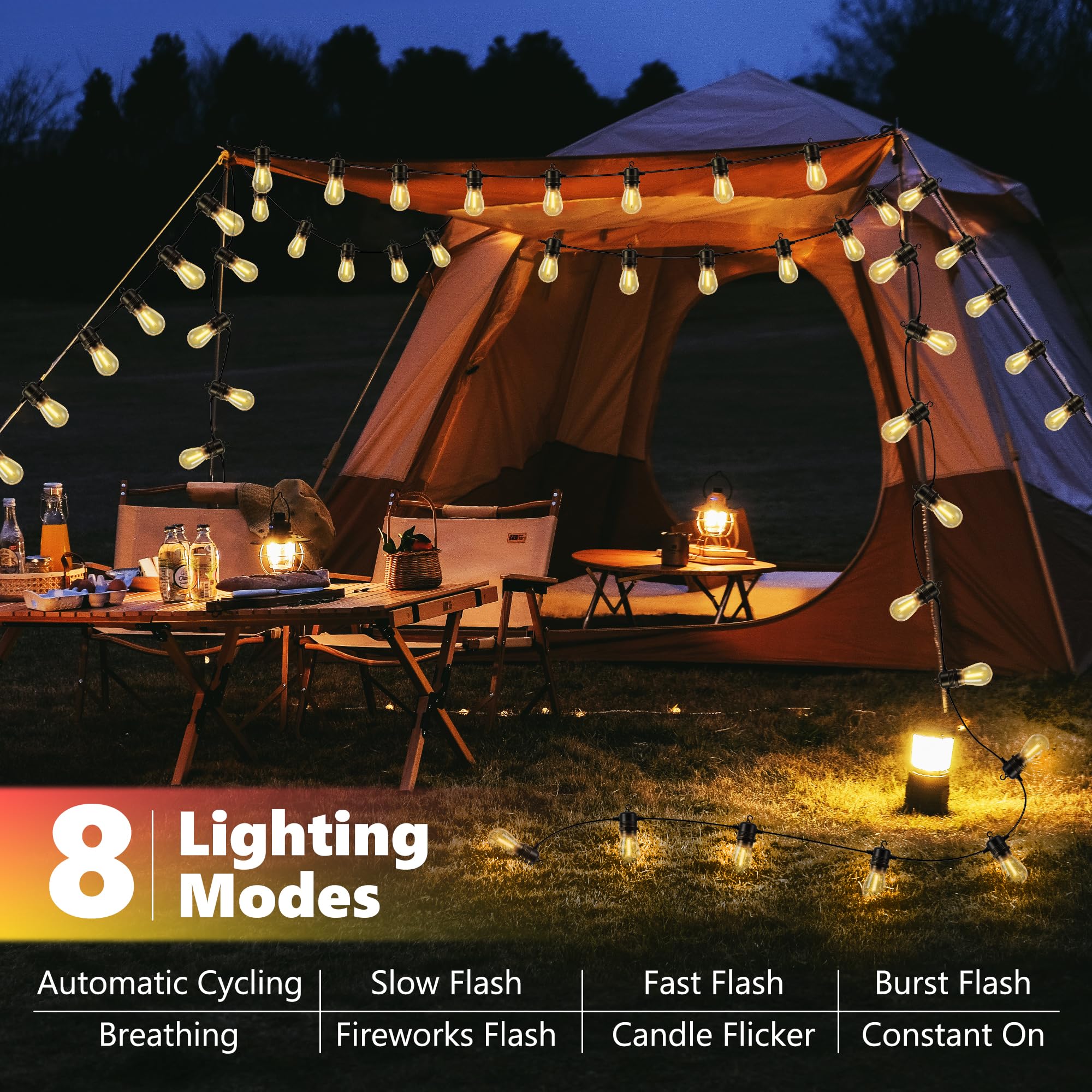 Joomer Solar String Lights Outdoor, 55FT S14, 16+2 Bulbs (2700K,Warm White) 🍁 All In One Marketplace Canada