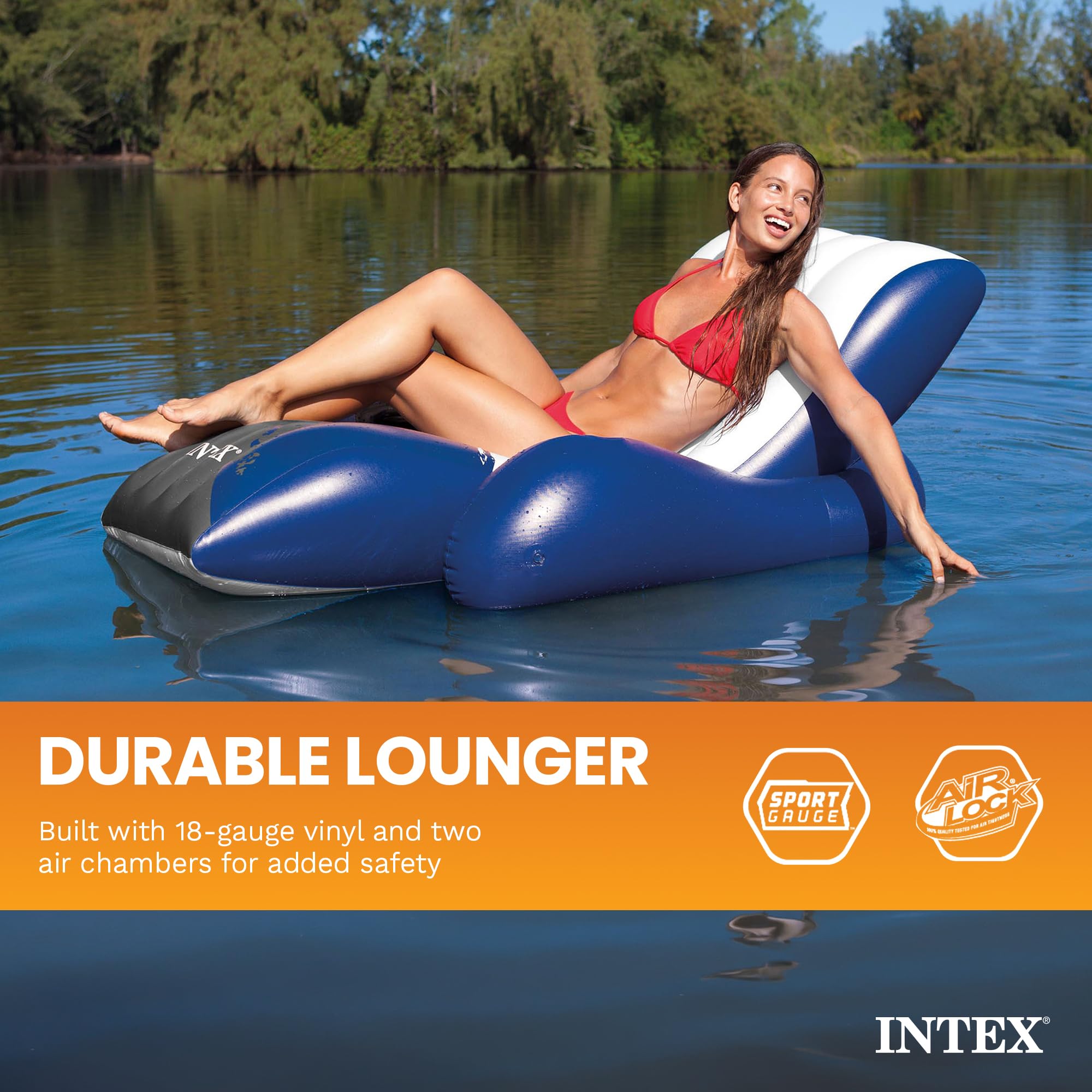 Intex Floating Recliner Inflatable Lounge, 71
