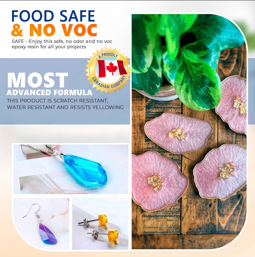 Magic Resin | Epoxy Resin Kit for Art & Craft | 1 Gallon (3.78 L) 128oz | UV Resistant & Odorless | Crystal Clear Epoxy Resin | Jewelry, Earrings, Coasters, Casting, Molding, Crafting and More 🍁 All In One Marketplace Canada