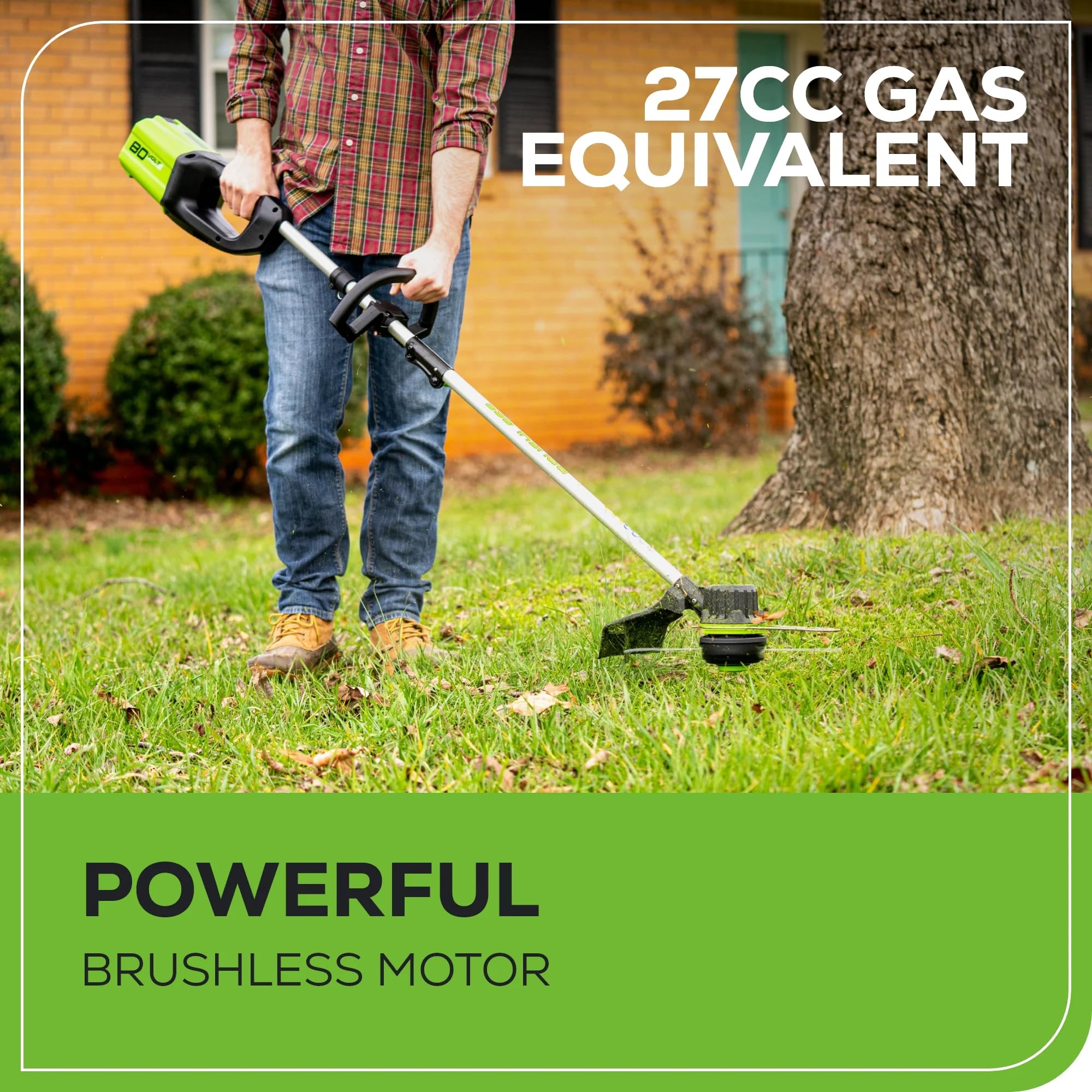 Greenworks 80V 16″ Brushless Cordless String Trimmer (2.0Ah Battery & Rapid Charger Included) – Variable Speed, .080 Dual Line Bump Feed & Lightweight for Yard, Garden & Lawn Grass 🍁 All In One Marketplace Canada
