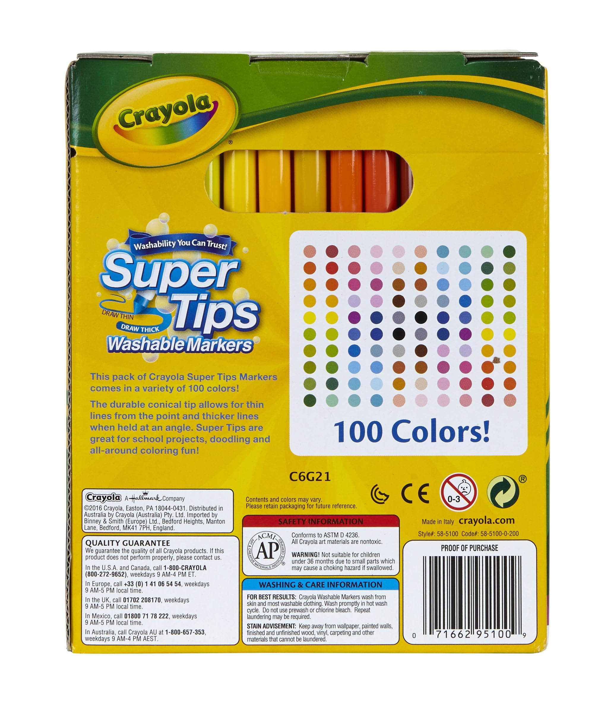 Crayola Super Tips Washable Markers, 100 Count, Bulk, Great for Kids 🍁 All In One Marketplace Canada