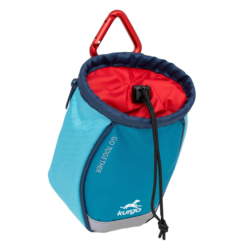 Kurgo Dog Training Treat Pouch Bag, Treat Bags for Dogs, Portable Pet Pocket Waist Clip Bag, Reflective Snack Bag for Pets, Includes Clip and Carabiner, Go Stuff-it Bag, Coastal Blue 🍁 All In One Marketplace Canada