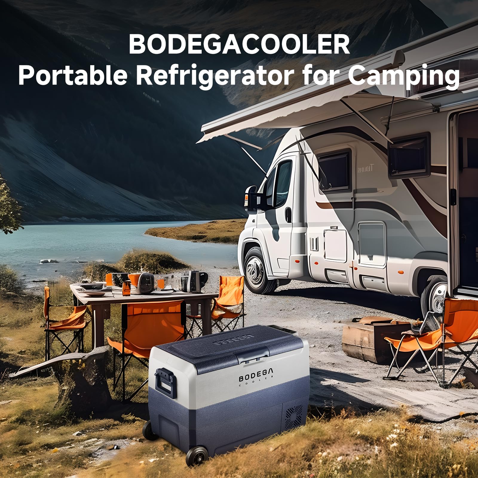 BODEGACOOLER 12 Volt Portable Refrigerator,53 Quart Car Fridge Dual Zone -4℉-68℉,50L Car Freezer APP Control,Electric Compressor Cooler 12/24V DC and 100-240V AC for RV,Camping,Travel,Truck,Vehicles 🍁 All In One Marketplace Canada