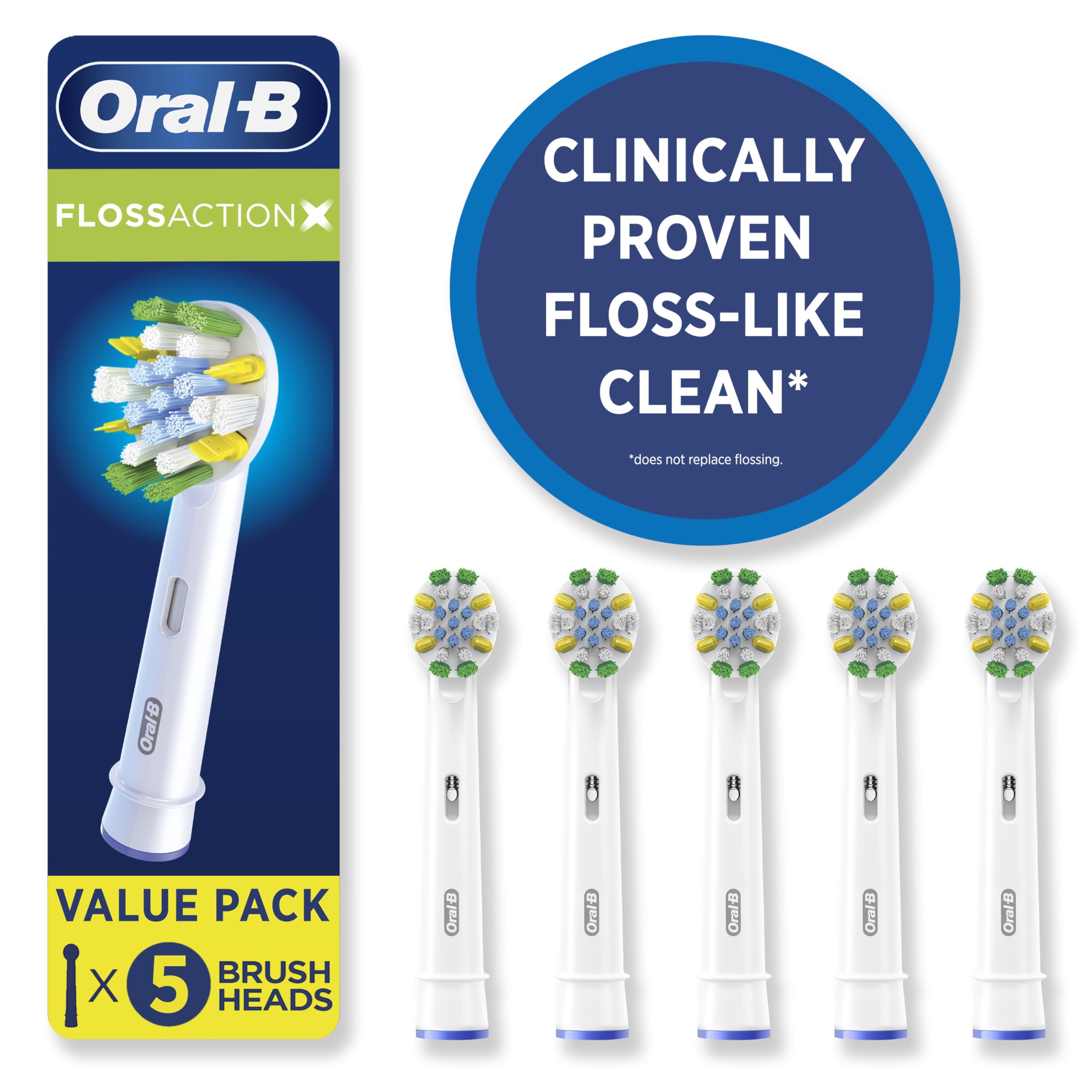 Oral-B FlossAction XFilaments Oral - B Electric Toothbrush Replacement Brush Heads Refill, White (5 Count) 🍁 All In One Marketplace Canada