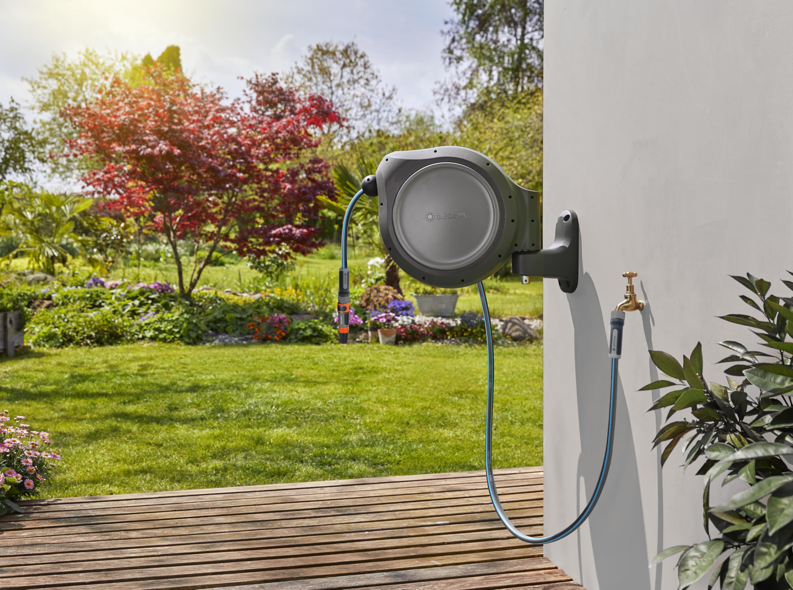 Gardena 20500-80, 50 ft. Wall-Mounted Auto-Retractable Hose Reel, Frost-Proof, RollControl Technology for Safe and Slow retraction 🍁 All In One Marketplace Canada