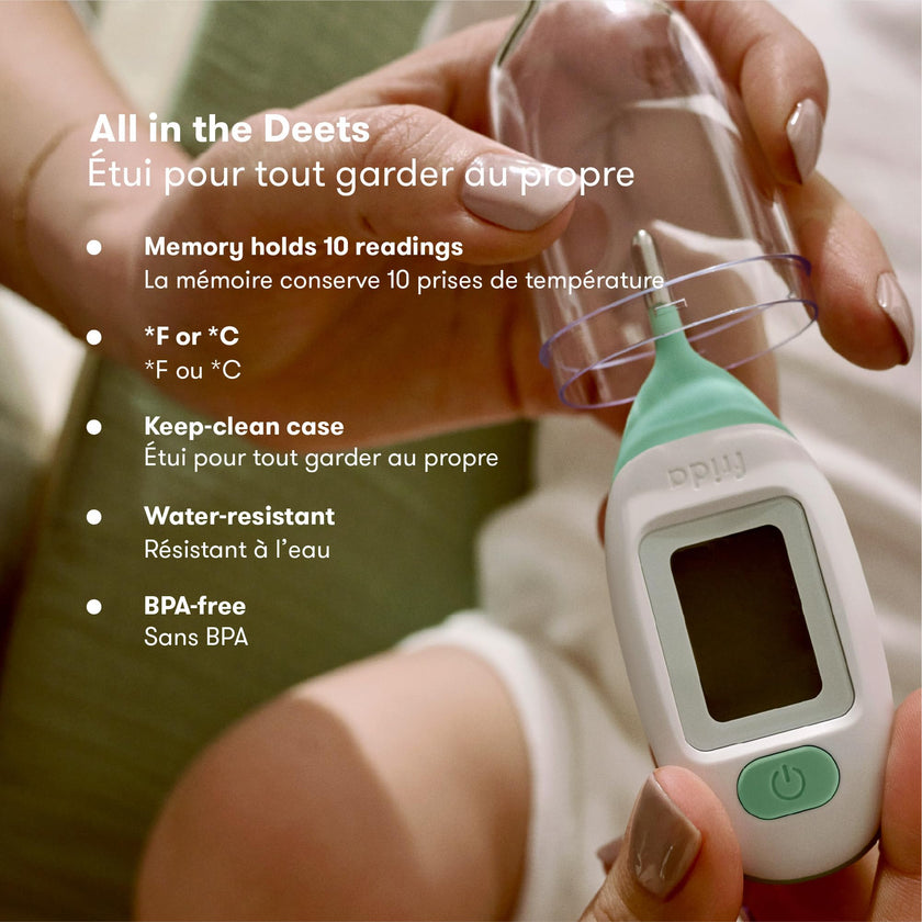 Frida Baby Rectal Thermometer for Babies, Digital Fever Thermometer for Babies, Newborns & Infants, Quick & Accurate Temperature Check, Water Resistant, Clear Case, Memory Holds Last 10 Readings 🍁 All In One Marketplace Canada