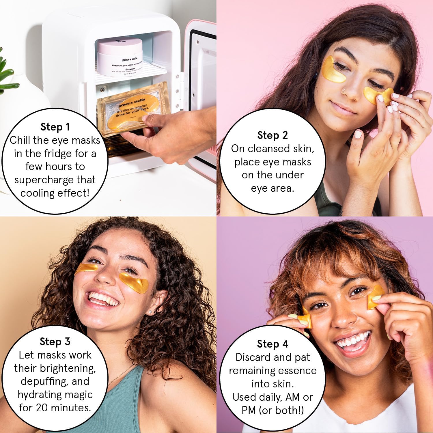 grace & stella Under Eye Mask - Birthday Gifts for Women, Gifts for Mom, Under Eye Patches to Reduce Dark Circles, Puffy Eyes, Eye Bags, Wrinkles, Travel Size Toiletries, Vegan (24 Pairs, Gold) 🍁 All In One Marketplace Canada