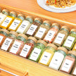 ComSaf 4oz 24Pcs Glass Spice Jars with Bamboo Lids, Empty Spice Containers with 93 Labels, Square Seasoning Containers Trial and Supplement Set, Small Seasoning Bottles for Salt, Herbs, Sugar, Pepper 🍁 All In One Marketplace Canada