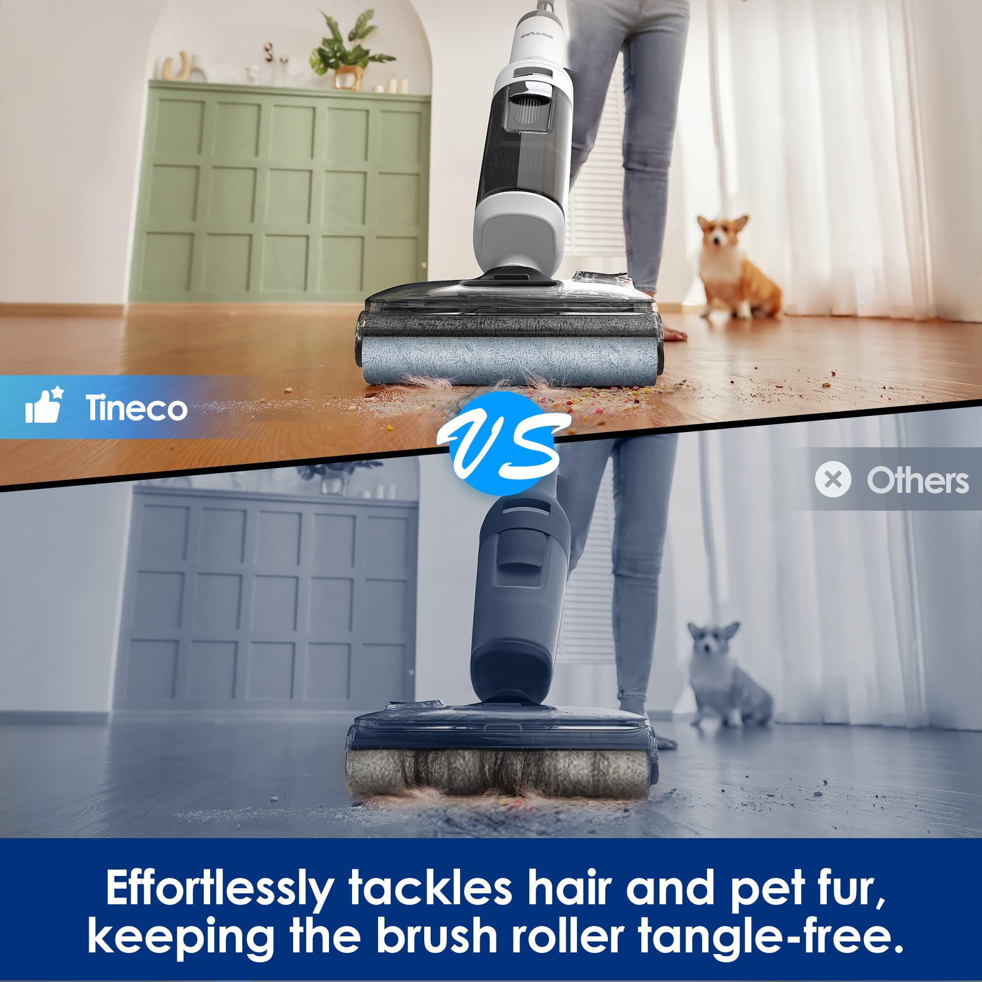 Tineco Floor ONE Stretch S6 Cordless Wet Dry Vacuum Cleaner, 180°Lay-Flat Smart Vacuum Mop, 40 Minutes Long Runtime 158℉ Flashdry Self-Cleaning, Dual-Sided Edge Cleaning Lightweight Floor Cleaner 🍁 All In One Marketplace Canada