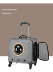 Rolling Pet Carrier Suitcase with Trolley Handle & Breathable Window