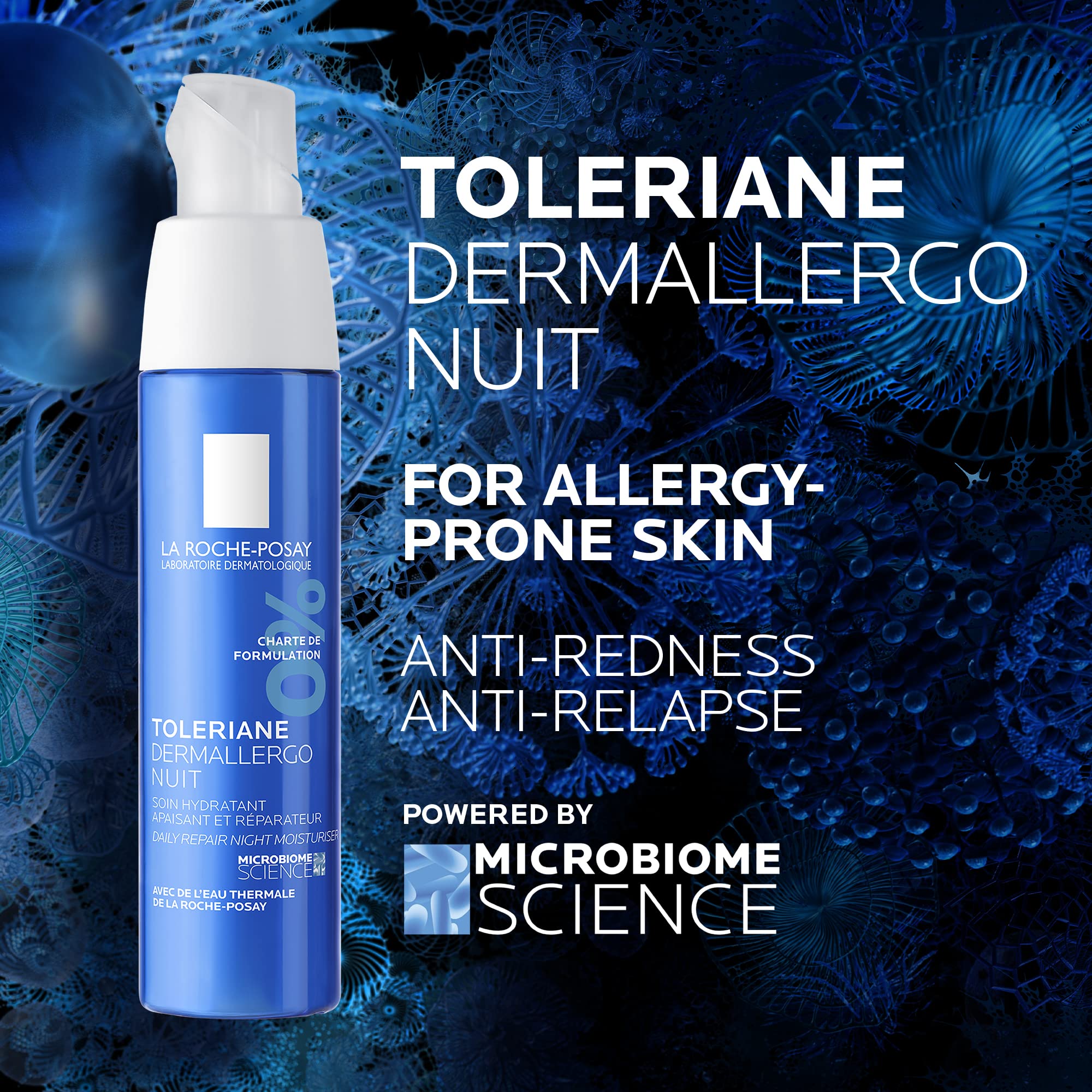 La Roche-Posay Toleriane NIGHT Face cream for Women & Men. Dermallergo Moisturizer for Face, Eyes & Neck. Soothing Ultra Sensitive Skin, Anti-Redness, with Niacinamide & Neurosensine, 40ML 🍁 All In One Marketplace Canada