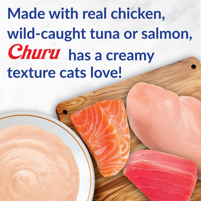 INABA Churu Cat Treats, Lickable, Squeezable Creamy Purée Cat Treat with Green Tea Extract & Taurine, 14 Grams Each Tube, 60 Tubes, Chicken Variety Box 🍁 All In One Marketplace Canada