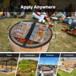 VEVOR X-Marks Fire Pit Grill Grate, Foldable Round Cooking Grate, Heavy Duty Steel Campfire BBQ Grill Grid with Handle and Support X Wire, Portable Camping Cookware for Outside Party, 36 Inch Black 🍁 All In One Marketplace Canada
