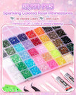 62,000pcs/64-Cells Bedazzling Kit, with 32,000pcs 3mm Nail Rhinestones in 40Colors for Bedazzling & 30,000pcs Clear Flatback Nail gems,6 Bottles B7000 Jewelry Glue, 2 Tweezers & 2 Dotting Pens 🍁 All In One Marketplace Canada