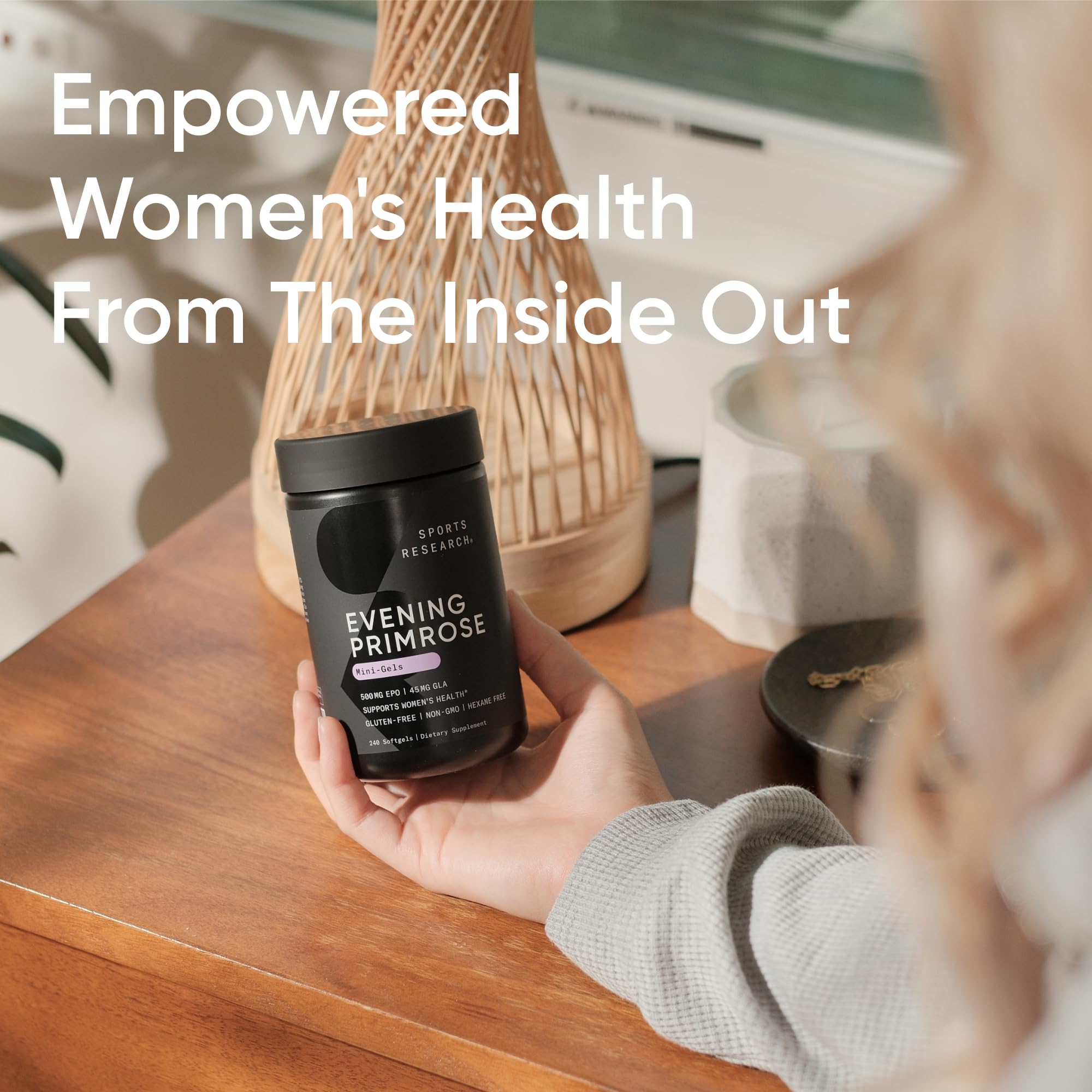 Sports Research® Evening Primrose Oil with GLA - Cold Pressed Primrose Oil supporting Women's Health - Hexane Free · Non-GMO · Gluten Free - 120 Count Softgels 🍁 All In One Marketplace Canada