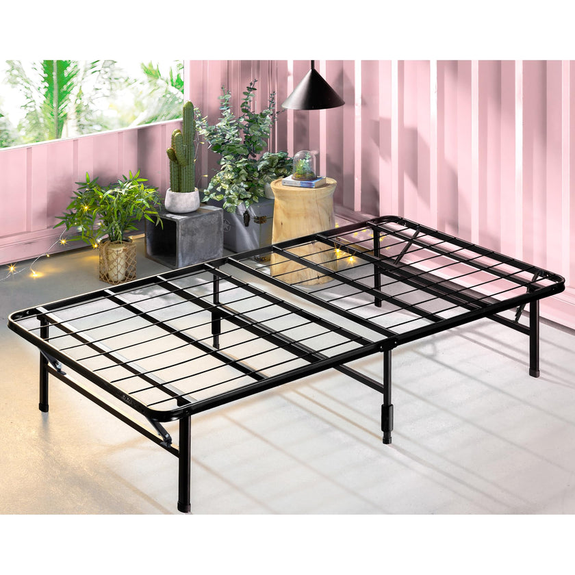 ZINUS SmartBase Tool-Free Assembly Mattress Foundation / 14 Inch Metal Platform Bed Frame/No Box Spring Needed/Sturdy Steel Frame/Underbed Storage, Black, Twin, Regular 🍁 All In One Marketplace Canada