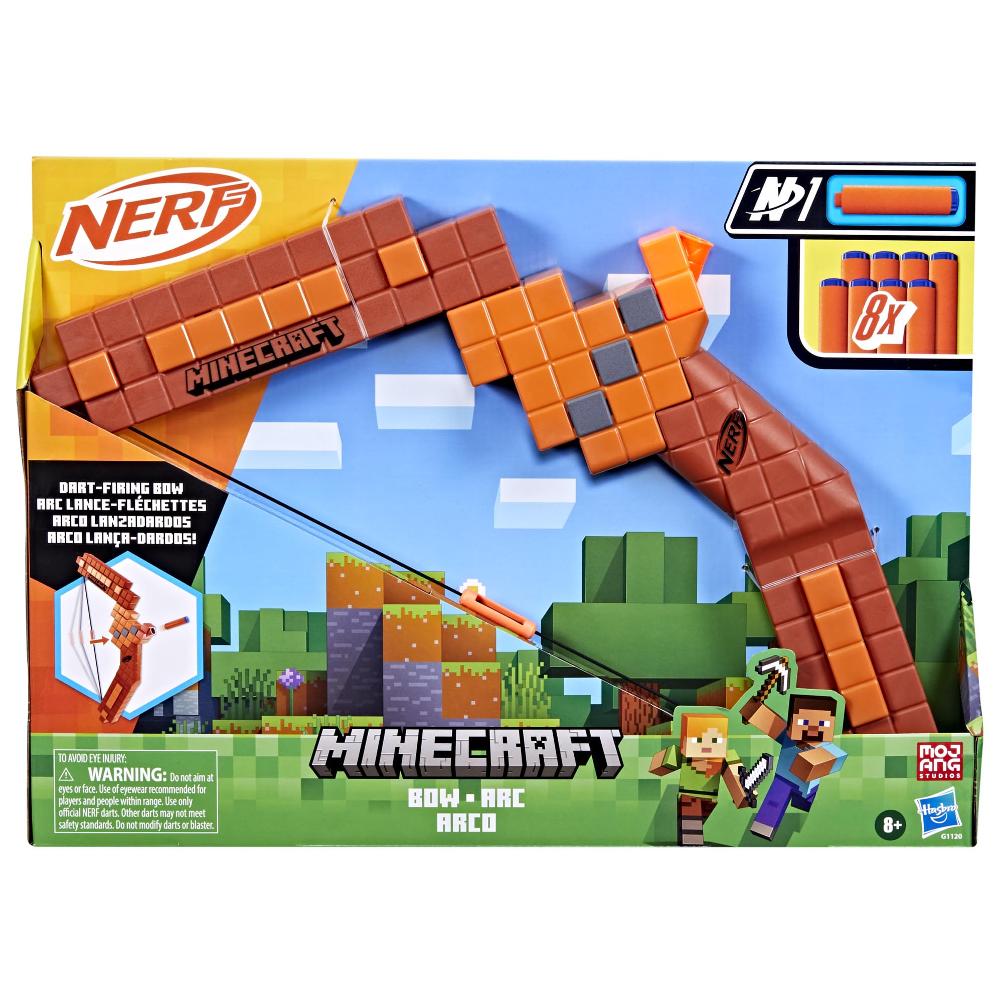Nerf Minecraft Bow Dart Blaster, Pull-Back String Priming, 8 Nerf N1 Darts Compatible Only with Nerf N1 Dart Blasters, Ages 8+ 🍁 All In One Marketplace Canada