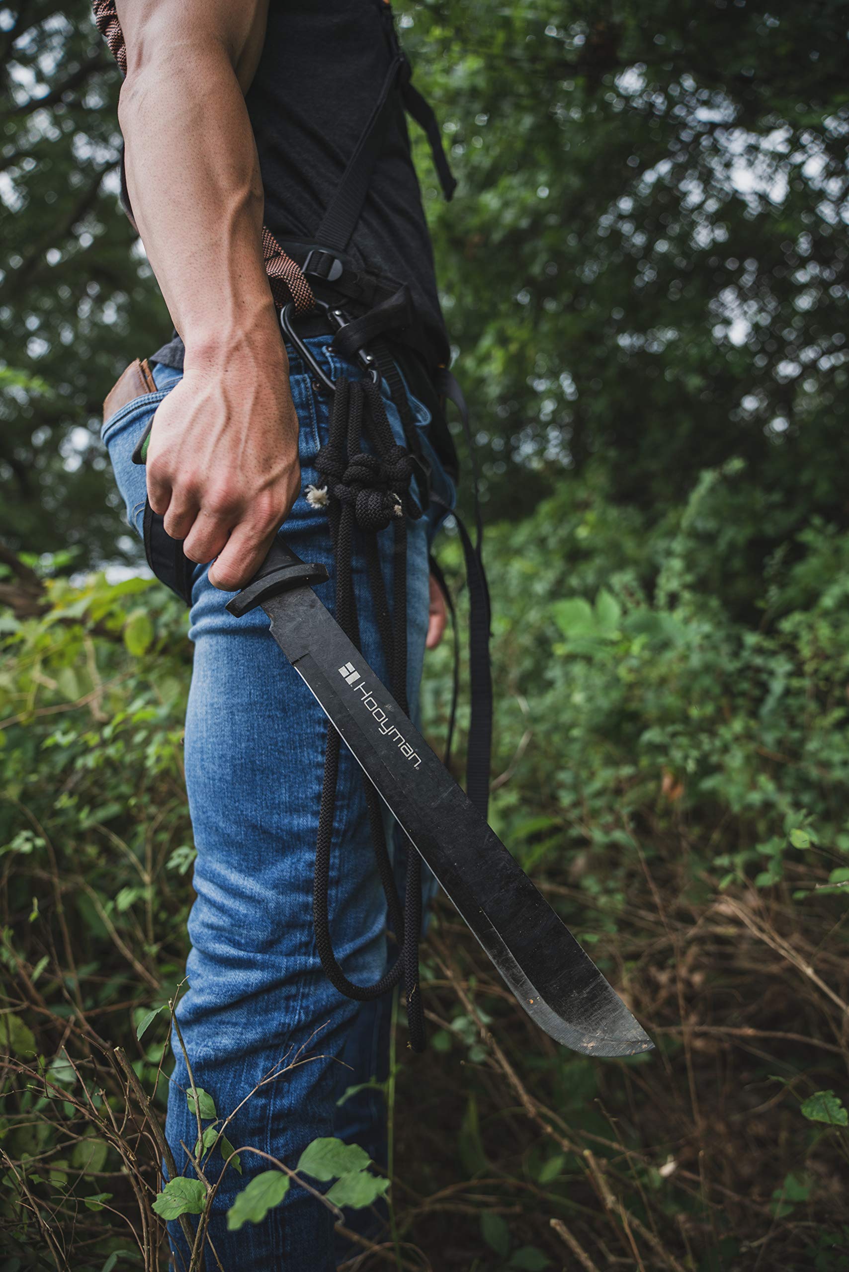 Hooyman Bush Machete with Heavy Duty Construction, Ergonomic No-Slip Handle and Belt Sheath for Gardening, Land Management, Bushcraft, Hunting and Outdoor , Black/Green 🍁 All In One Marketplace Canada