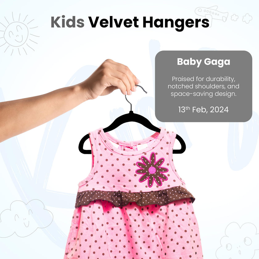Utopia Home Baby Velvet Hangers 50 Pack, Non-Slip Baby Hangers for Kids, Infants & Toddler, Space Saving with 360-Degree Swivel Hook, Durable Small Clothes Hanger, (Black) 🍁 All In One Marketplace Canada