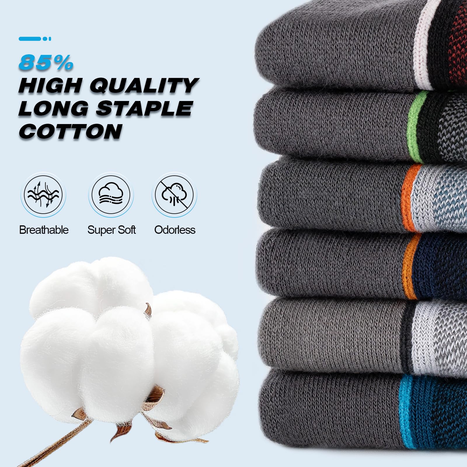 Cirorld Mens Ankle Running Socks, Athletic Cushioned Low Cut Moisture Wicking Cotton Short Sports Socks, 6 Pairs 🍁 All In One Marketplace Canada