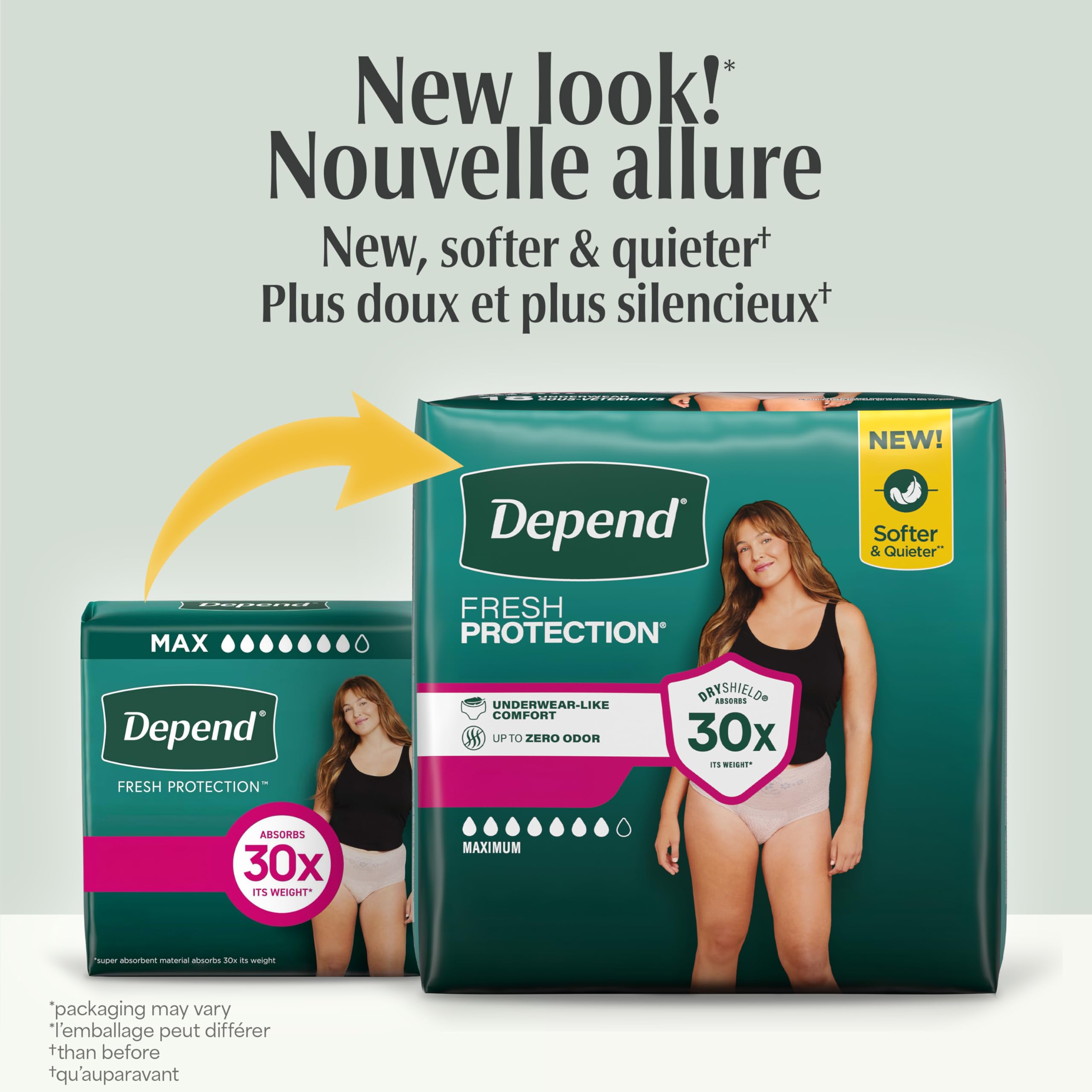 Depend FIT-FLEX Adult Incontinence Underwear for Women, Maximum Absorbency, XL, Blush, 26 Count 🍁 All In One Marketplace Canada