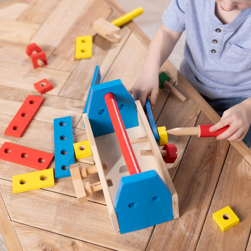 Melissa & Doug Take-Along Tool Kit Wooden Construction Toy (24 pcs) Toy Tools, Wooden Tool Set for Toddlers and Kids Ages 3+ 🍁 All In One Marketplace Canada