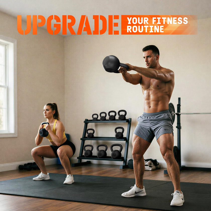 Yes4All Solid Cast Iron Kettlebell Weights Set – Great for Full Body Workout and Strength Training – Kettlebell 25 lbs (Black) 🍁 All In One Marketplace Canada