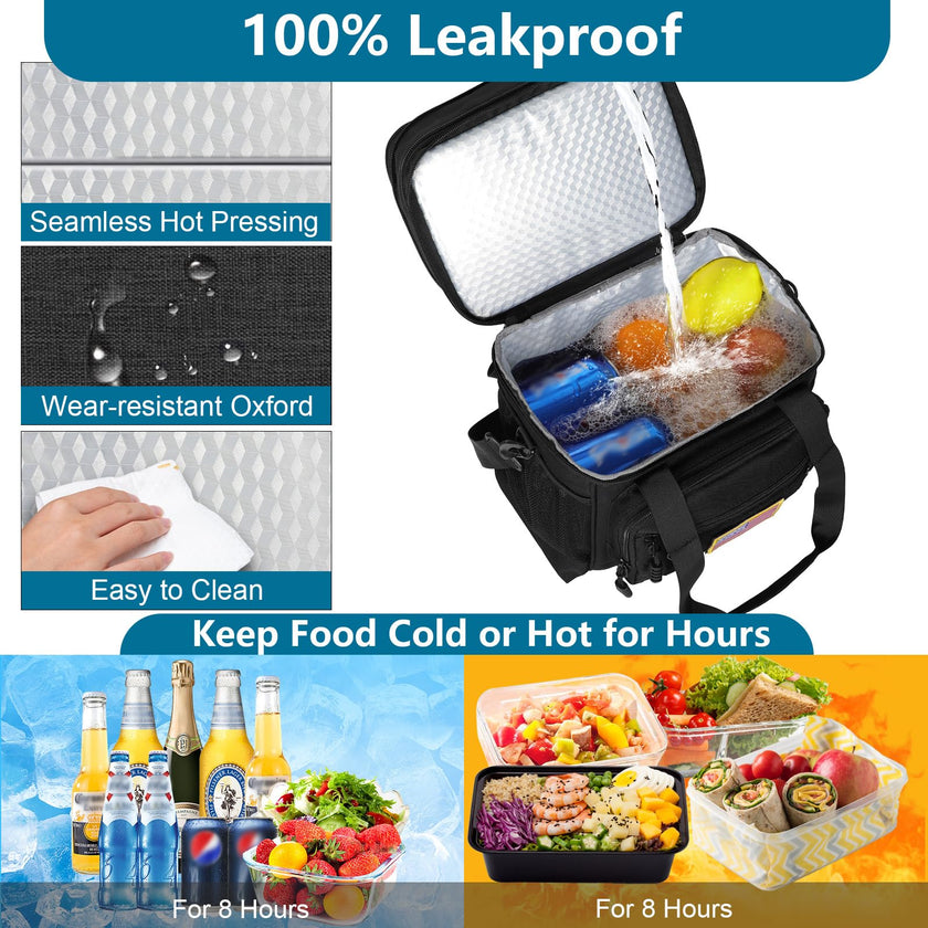 Tactical Lunch Box Cooler Bag - Expandable Insulated Lunch Bag for Men Daily - Large Lunchbox for Adults Work Shifts Outdoor Trips Black 16L 🍁 All In One Marketplace Canada