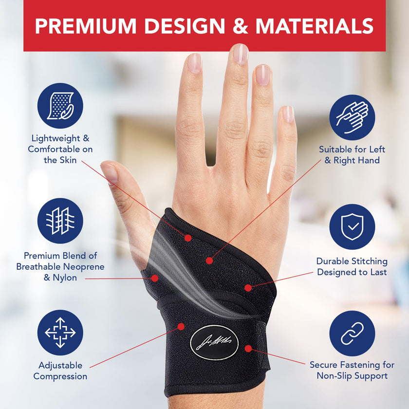 Doctor Developed Premium Copper Lined Wrist Support/Wrist Brace/Hand Support/Strap [single] & Doctor Handbook— Relieve Wrist Injuries, Arthritis, Sprains (Wrist Brace - Medium) 🍁 All In One Marketplace Canada