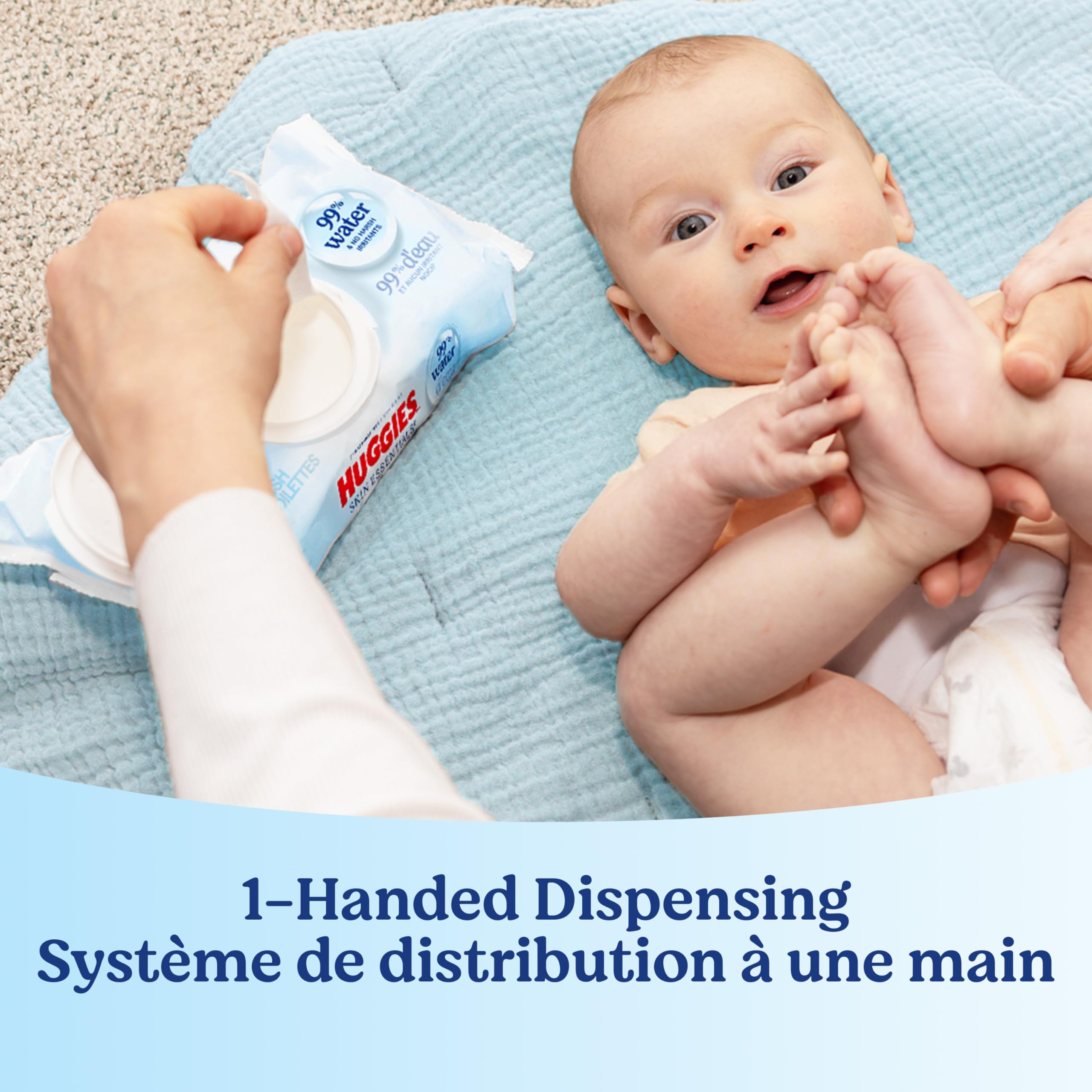 Huggies Skin Essentials Baby Wipes, Hypoallergenic, 99% Water, 10 Flip Top Packs (560 Wipes Total) 🍁 All In One Marketplace Canada