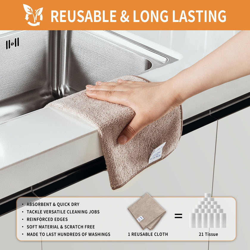 MR.SIGA Microfiber Cleaning Cloths, All-Purpose Surface Microfiber Towels, Streak Free Cleaning Rags, Pack of 12, Coffee, Size 32 x 32 cm(12.6 x 12.6 inch) 🍁 All In One Marketplace Canada