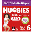 Huggies Size 6 Baby Diapers, Little Movers HuggFit 360° Baby Diapers with 360° Waistband, Size 6 (35+ lbs), 80 Count, Packaging May Vary 🍁 All In One Marketplace Canada