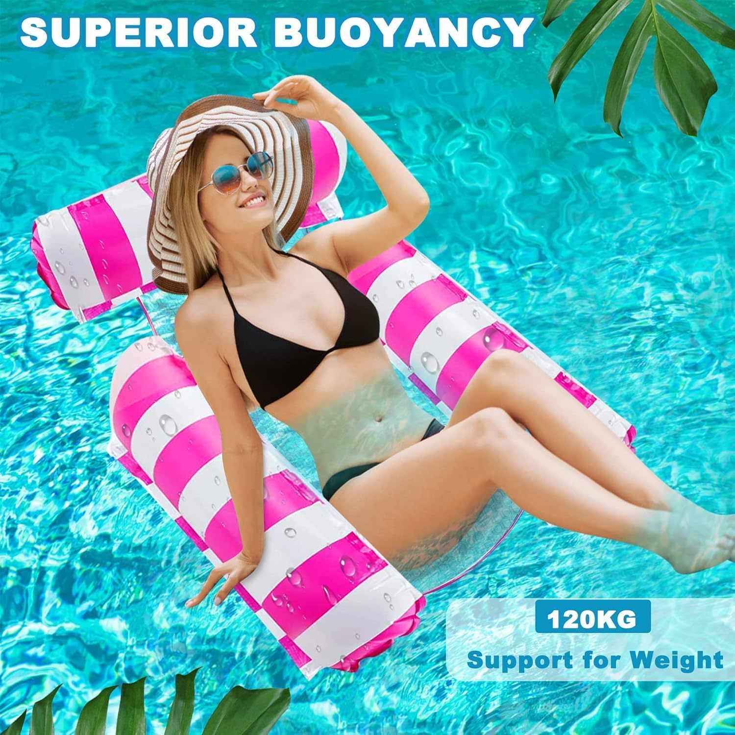 3 Pack 300 LB Water Floaties,Inflatable Pool Float Chair for Adults Swim Floating Party Vacation Fun and Rest (Blue & Dark Blue & Rose red) 🍁 All In One Marketplace Canada